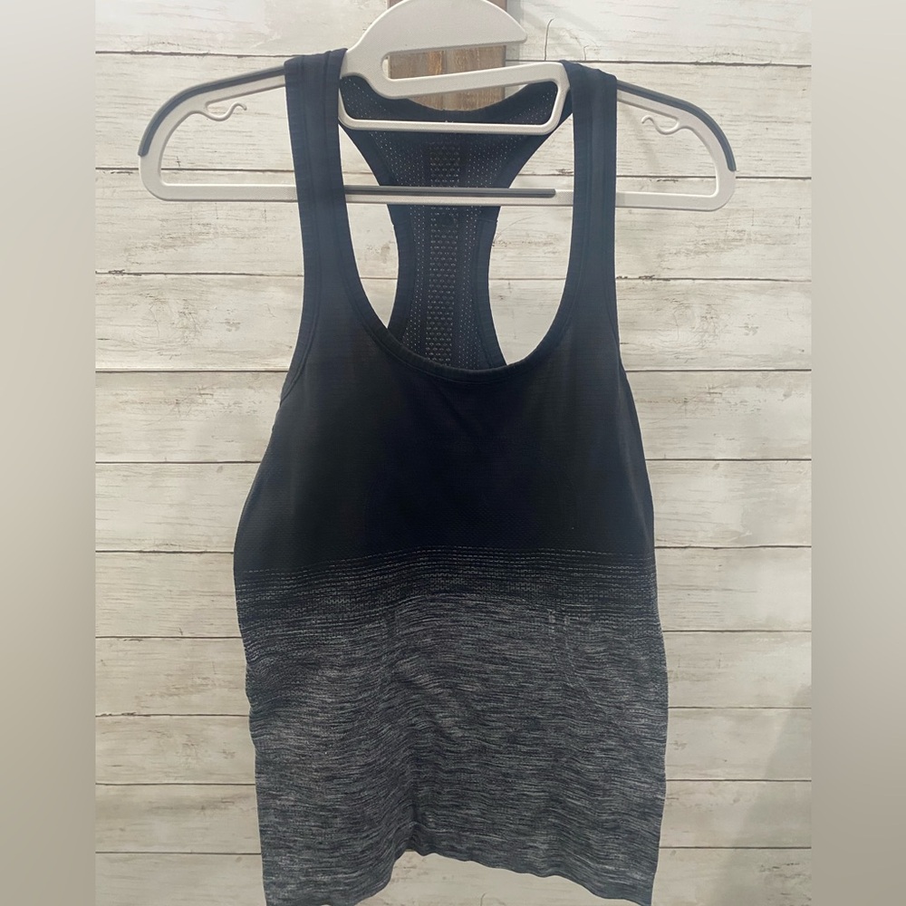 Lululemon Black and Gray Swiftly Tech Racerback Tank Top